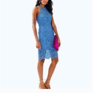 Kenna Halter Sheath Dress- Scallop Lace-NWOT